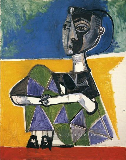 Jacqueline assise 1954 Kubismus Pablo Picasso Ölgemälde